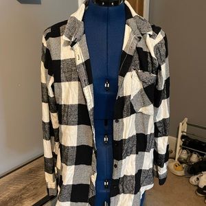 Black and white normal flannel